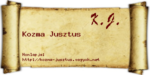 Kozma Jusztus névjegykártya